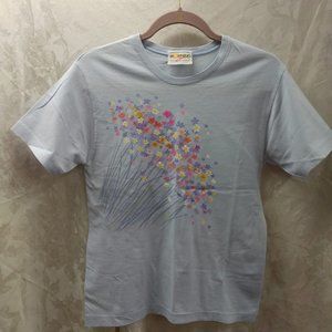 Size Small ladies blue floral top by Morning Sun